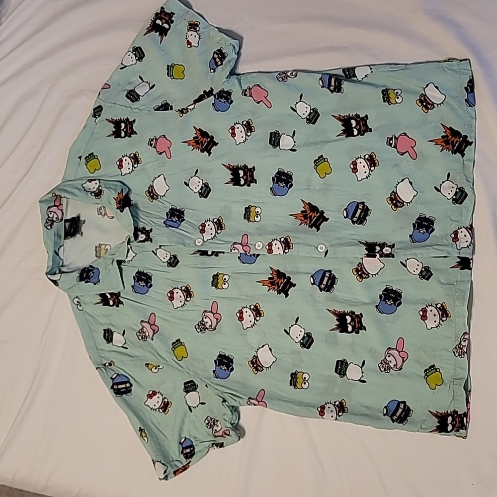 HELLO KITTY AND FRIENDS, MY HERO ACADEMIA BLUE BUTTON UP SHIRT